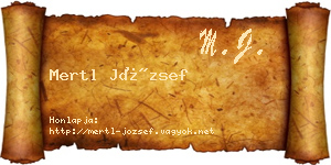 Mertl József névjegykártya